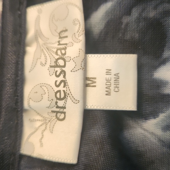 Dressbarn Navy/White Paisley Print 3/4 Sleeve Top - Size Medium - Picture 8 of 11